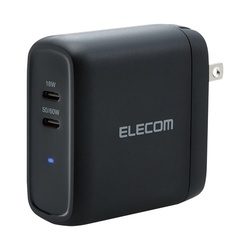 ＵＳＢ充電器　ＰＤ６８Ｗ　Ｃ×２　ブラック