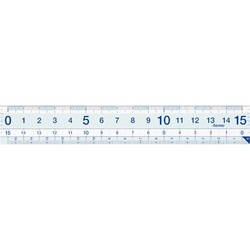再生ＰＥＴすべり止め機能付直定規　１５ｃｍ