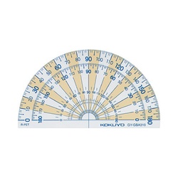 分度器再生ＰＥＴ樹脂９０×５０ｍｍ半円分度器
