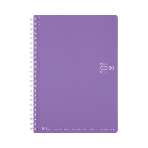 ソフトリングノートドット入り罫線　Ａ５紫ｘ５