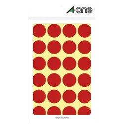 カラーラベル赤２０ｍｍ丸型　３３６片入