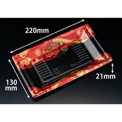 リスパック 寿司容器 万角22-13B てんろう赤 本体