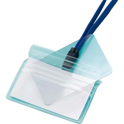 吊り下げ名札セット（カードプロテクト）青１０個