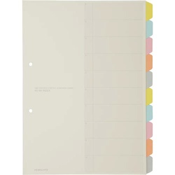 カラー仕切カード　Ａ４縦　２穴　１０山　３０組