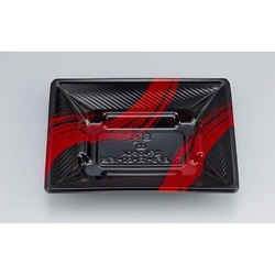 シーピー化成 どんぶり容器 BFツイスト20-15浅 筆勢黒赤 本体