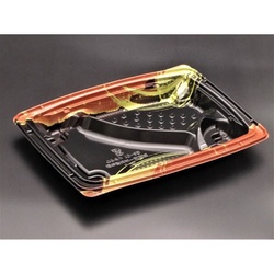 リスパック 弁当容器 バイオデリカ 枠膳 10-4 B 本体 K-かがほ赤