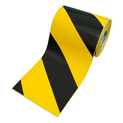 【廃番商品】標識テープ90mm×10m　黄/黒　【日東 トラテープ ３型（ストライプ） ９０ｍｍ×１０ｍ イエロー／ブラッ