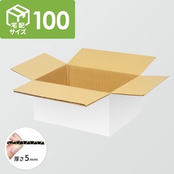 【宅配100サイズ】ダンボール箱（400×360×180mm）5mm A/F 白C5×C5