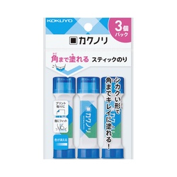 スティックのり＜カクノリ＞　３個パック　青