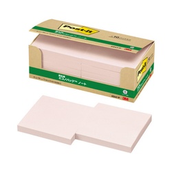 ポストイット　再生紙ノート７５×７５　ピンク１０冊