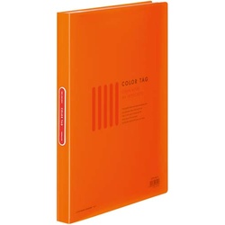 クリヤーブックカラータグ　Ａ４縦４０Ｐ　橙２０冊