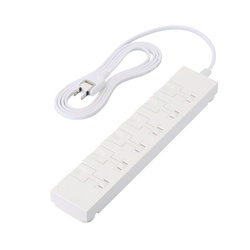 電源タップ　２ｍ　２Ｐ　６個口　簡単抜差　ホワイト