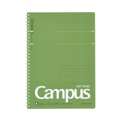 キャンパスソフトリングドット罫４０枚Ｂ５　緑　５冊