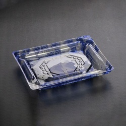 リスパック 刺身容器 バイオPET 美枠 15-12B みぞれ青 本体