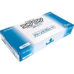 クリーンエプロン　袖なし　ブルー　３０枚入×４