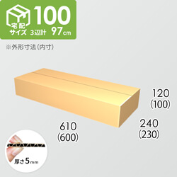 【宅配100サイズ】ダンボール箱(600×230×100) 5mm A/F K5×K5