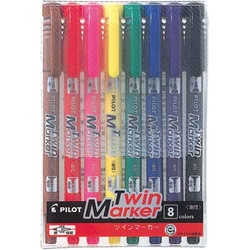 油性マーカー　ツインマーカー　細・極細　８色セット