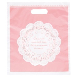 ポリ手提げ レースPEバッグ-4(100枚) ヘッズ