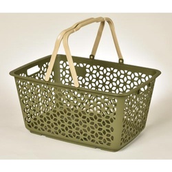 ハンドル積み重ねバスケット　カーキ×２０