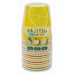 紙コップ KAJITSU ペーパーカップ(3柄アソート)15個入 アートナップ