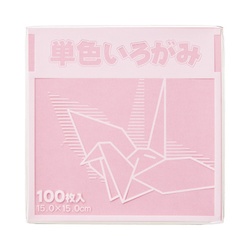 単色折り紙　１５×１５ｃｍ　薄桃　１００枚