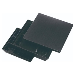 弁当容器 HSH-W222-222 2段貼箱用 上段 (黒格子) アヅミ産業