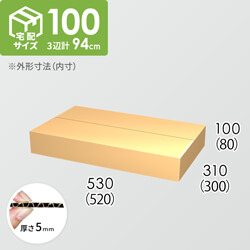 【宅配100サイズ】ダンボール箱(520×300×80) 5mm A/F K5×K5