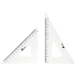三角定規　アクリル製　１８ｃｍ　２枚組