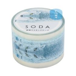 ソーダ　透明マステ（ウルフ）Ｘ３