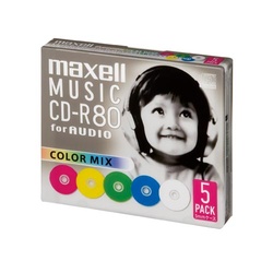 ＣＤ−Ｒ音楽用　８０分　５枚　カラーミックス