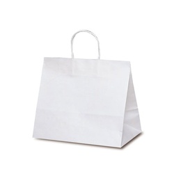 紙手提袋 1098 自動紐手提袋 T-9W 白無地 ベルベ