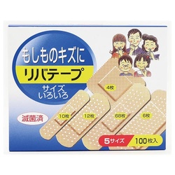 リバテープ　半透明　５サイズ　１００枚入　×５