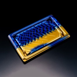 リスパック 寿司容器 バイオ板長 2-4B きえん青 本体