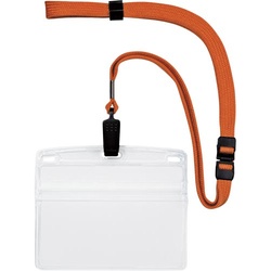 吊り下げ名札クリップ式ヨコ特大サイズ１０個　橙