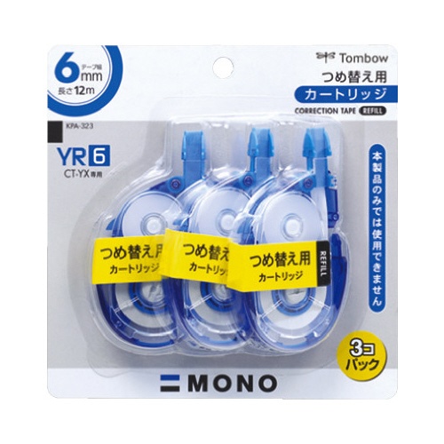 修正テープ　モノＹＸ用カートリッジ６ｍｍ　３Ｐ