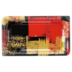 鮮魚トレー 四季皿20-12 本体 角紋赤 エフピコ