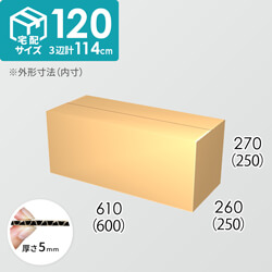 【宅配120サイズ】ダンボール箱(600×250×250) 5mm A/F K6×強化芯180g×K6
