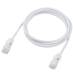 ＬＡＮケーブル　ＣＡＴ６Ａ準拠　１ｍ　メッシュ　白