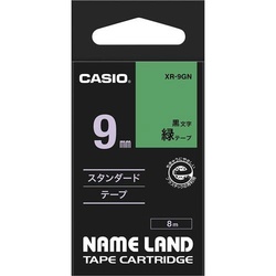 ネームランド　緑色テープ　９ｍｍ　黒文字