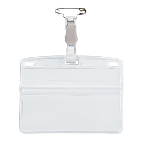 名札　ソフトケース　タッグ名札　名刺サイズ　灰