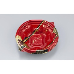 シーピー化成 どんぶり容器 BFN丸丼160 舞絹赤 本体