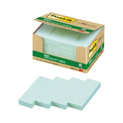 ポストイット　再生紙ふせん　７５×２５　緑２０冊