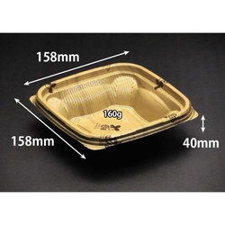 リスパック どんぶり容器 バイオ のぞみ 角160-40B 本体 K-ウォール金J10