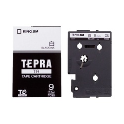 テプラ　ＴＲテープ　白ラベル　９ｍｍ　黒文字