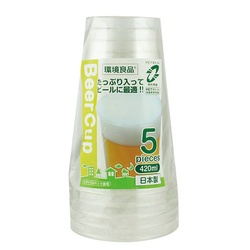プラコップ ESビールカップ 420ml 5個入 アートナップ