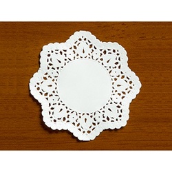 レースペーパー ドイリー 丸レース4号 白 100mmφ