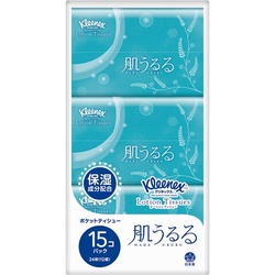 クリネックス　肌うるるポケットティシュ１５個入×５