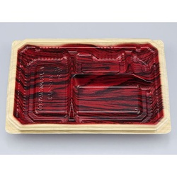 【廃番商品】シーピー化成 弁当容器 BFNアルバ27-1 和もく赤 本体 発泡