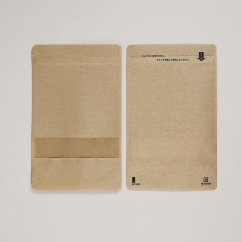 スタンドチャック袋クラフトタイプ(窓付き)No.16-26 福助工業