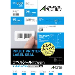 マット紙ラベル　ＩＪＰ　３０面四辺余白角丸　２０枚
